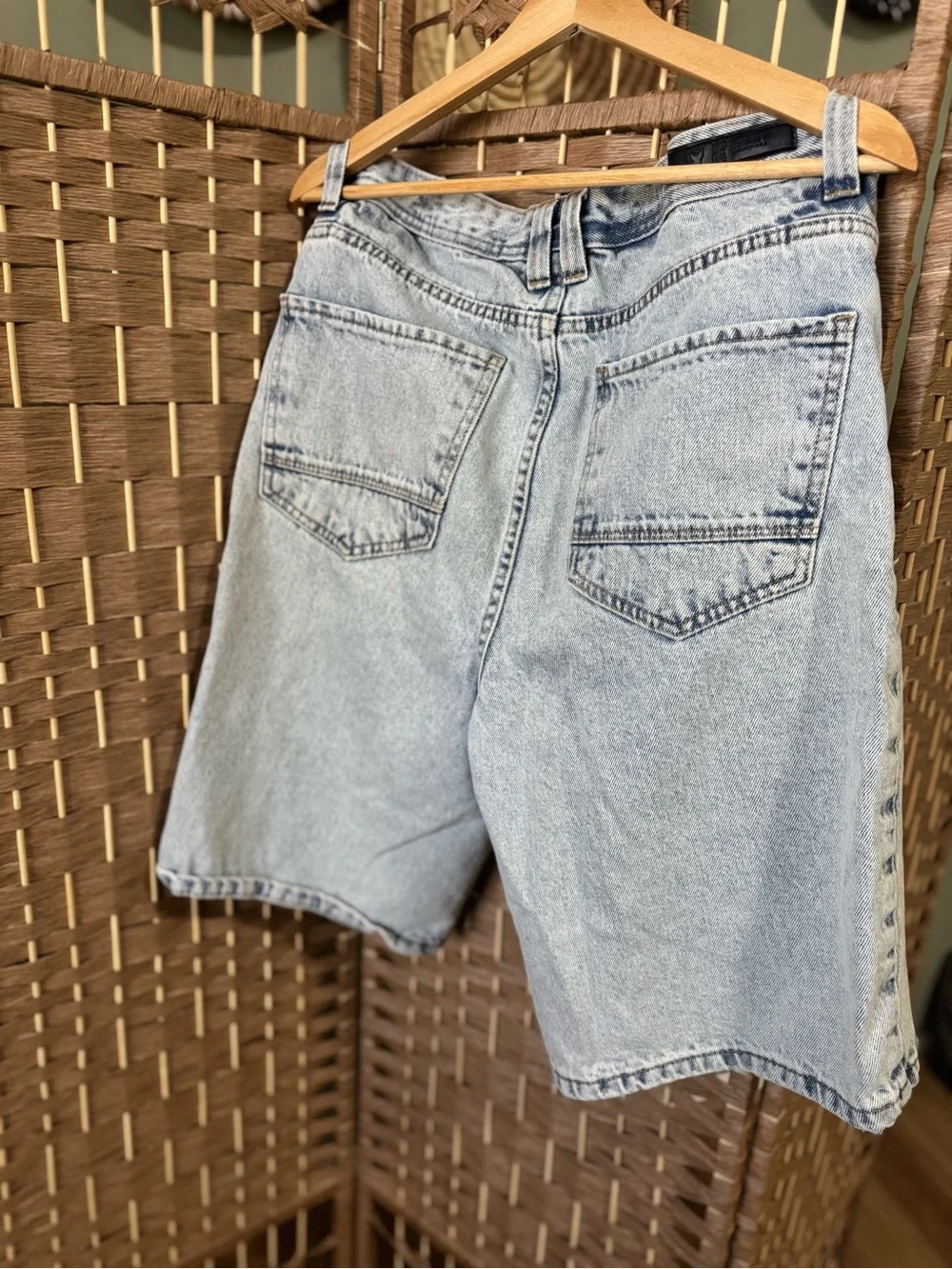 Vintage Light Wash Denim Baggy Shorts